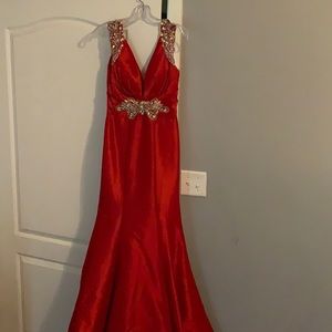 Red ball gown
